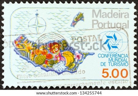 MADEIRA PORTUGAL - CIRCA 1980: A stamp printed in Portugal from the \