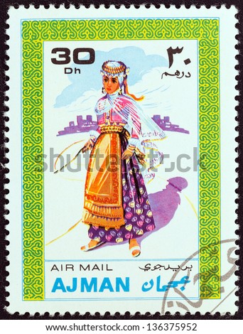 AJMAN EMIRATE - CIRCA 1968: A stamp printed in United Arab Emirates from the \
