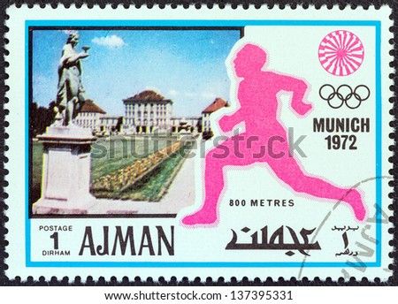 AJMAN EMIRATE - CIRCA 1972: A stamp printed in United Arab Emirates from the \