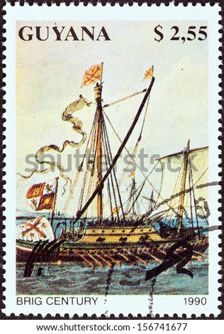 GUYANA - CIRCA 1990: A stamp printed in Guyana from the 