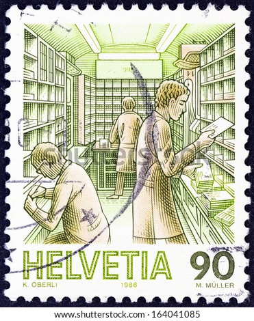 SWITZERLAND - CIRCA 1986: A stamp printed in Switzerland from the \