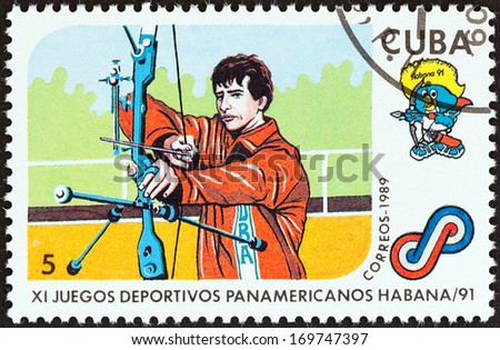 CUBA - CIRCA 1989: A stamp printed in Cuba from the \