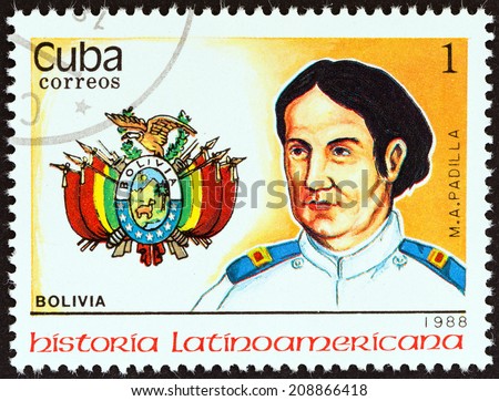CUBA - CIRCA 1988: A stamp printed in Cuba from the \