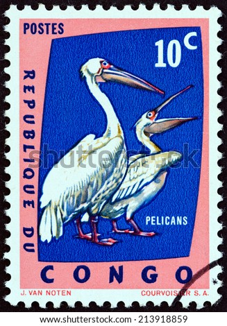 DEMOCRATIC REPUBLIC OF CONGO - CIRCA 1963: A stamp printed in Congo from the \