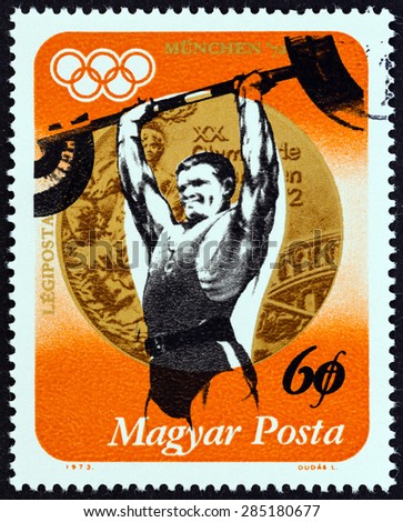 HUNGARY - CIRCA 1973: A stamp printed in Hungary from the 