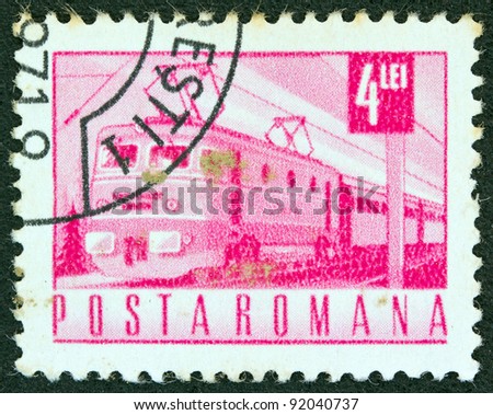 ROMANIA - CIRCA 1967: A stamp printed in Romania shows an Electric train, circa 1967.