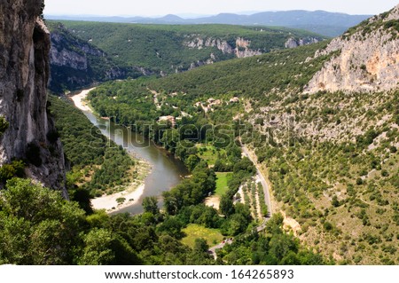 The french Ardeche river is ideal for canoeing and recreation
