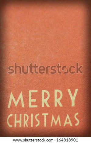 Merry Christmas label old orange dark side
