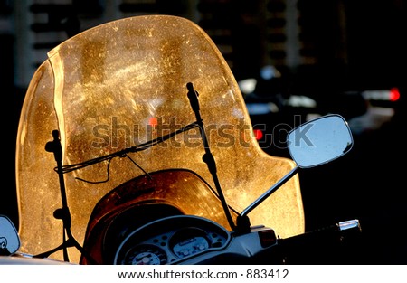 Visor of a motor cycle in Rome