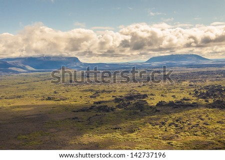 Volcanic landscape. View from hverfjall volcano - Iceland.