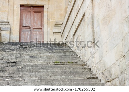 Stairs to Royal hunting castle  in Fontainebleau - France.