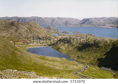 Northern norway landscape. view from the e69 road leading to the north cape (nordkapp)