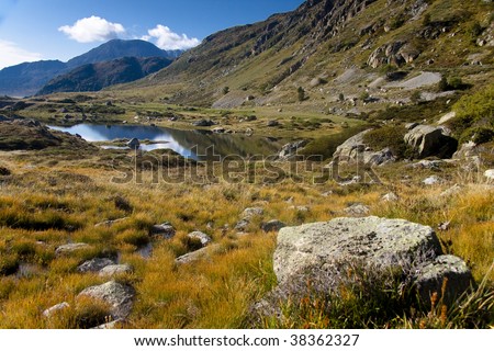 Small lake in Andorra - Pyrenees. Small lake summer day