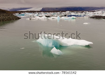 Jokulsarlon, blue ice lake. Iceland.