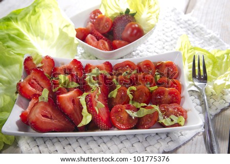 strawberries and tomatoes