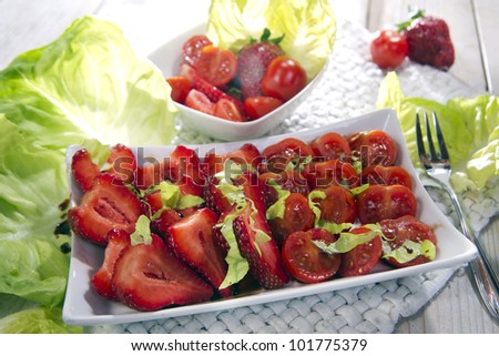 strawberries and tomatoes