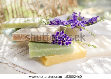 Pieces Of Soap Colored And Different Scents At a Spa