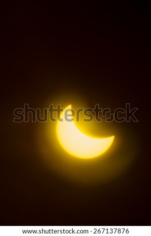 Astronomical photos of the partial eclipse of the sun