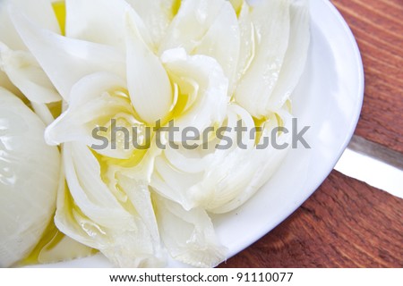 white onion, boiled