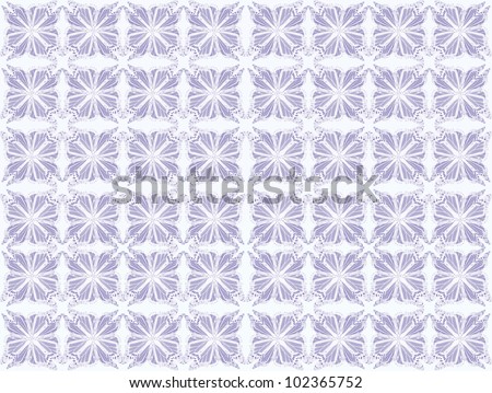 Butterfly pattern of four butterflies pasted at 45 degree angles, squared. Lilac pastel, white background. / Butterfly Pattern #19 / Classic look and style for whatever your notion.