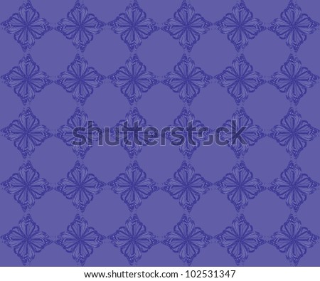 Butterfly pattern of four butterflies pasted at 45 degree angles, in a diamond shape. Inverted with dark blue shades butterflies, blue background./ Diamond Butterfly Pattern #33 / Classic look.