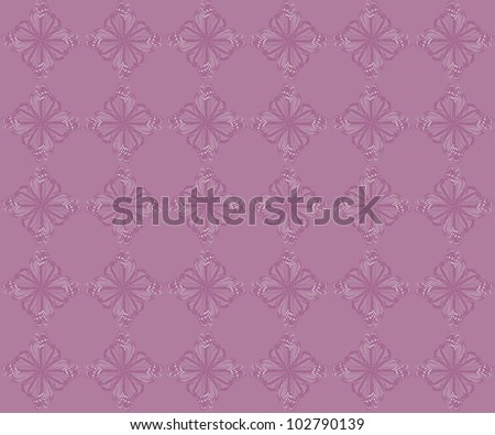 Pattern of four butterflies pasted at 45 degree angles, in a diamond shape. Pale violet and white diamonds, pale violet background./ Diamond Butterfly Pattern #60 / Great style, whatever your idea.