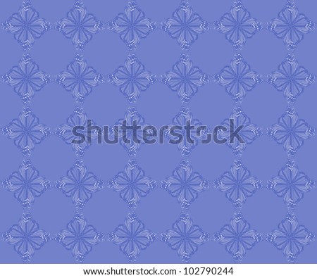 Pattern of four butterflies pasted at 45 degree angles, in a diamond shape. Light blue and white diamonds, light blue background./ Diamond Butterfly Pattern #57 / Great style, whatever your idea.
