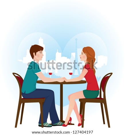 http://image.shutterstock.com/display_pic_with_logo/853552/127404197/stock-vector-vector-illustration-of-a-loving-couple-on-a-date-in-the-cafe-lovers-in-paris-cafe-127404197.jpg