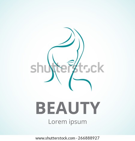 Vector logo template or abstract concept for beauty salons, spa, cosmetics/Sign of a woman\'s face vector logo template/Vector abstract logo