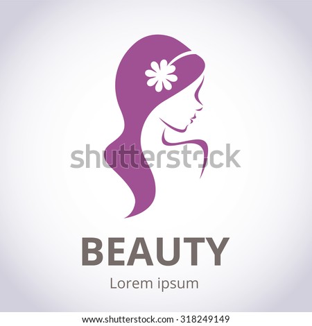 Abstract logo for beauty salon stylized profile of a young beautiful woman/Abstract logo for beauty salon/Vector abstract logo