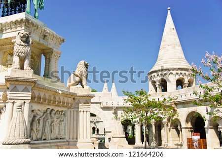 Fisherman\'s bastion in old town of Budapest, Hungary