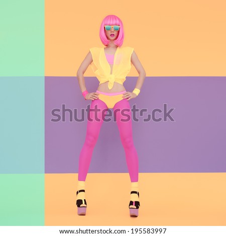 Fashion  girl multicolored mix