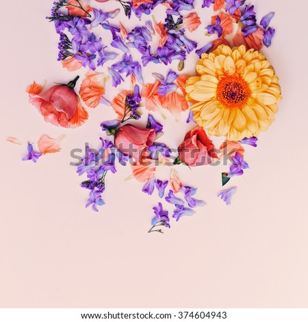 Romantic Flower Mix. Minimalist design