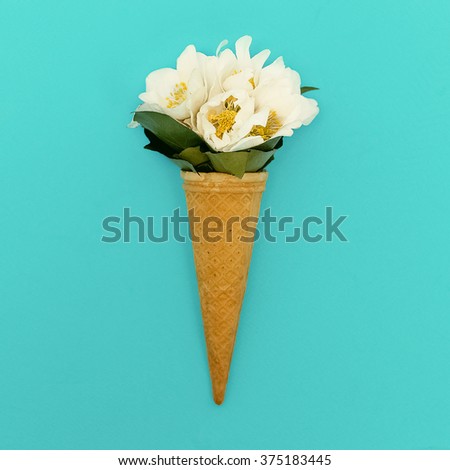 Ice Cream Bouquet. Minimalism Fashion Style