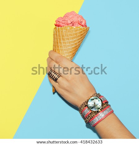 Stylish Vanilla Summer. Fashionable Accessories. Rings, Watches and Bracelets