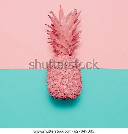 Pineapple pink paint. Art gallery Minimal design