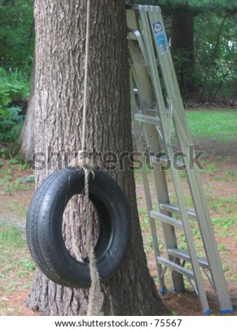 swing on tree with ladder