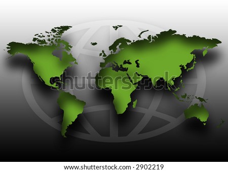 Map of the world on gradient background.