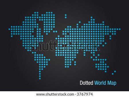 world map vector image. stock vector : Dotted World