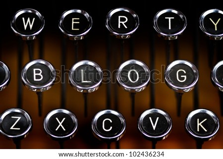 The Blog letters on an old typewriter keyboard