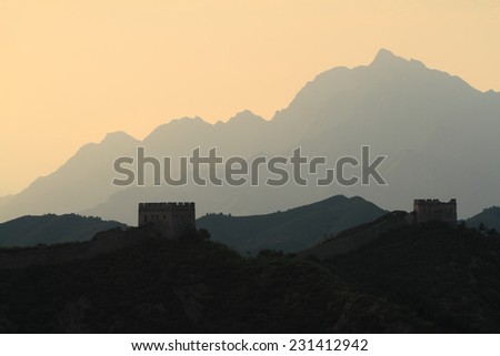 The Landscape of Jinshanling at Sunrise