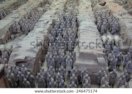 The Terracotta Army of Xian in China, 2014 August 25