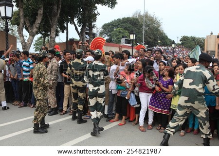 People at the Border Ceremony of Attari in India, 2013 March 20