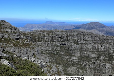 Table Mountain near Cape Town in South Africa