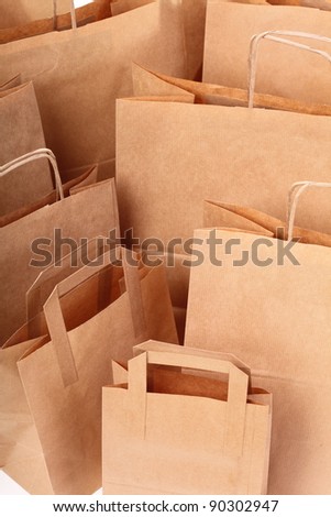 Shopping brown recycle gift bags background