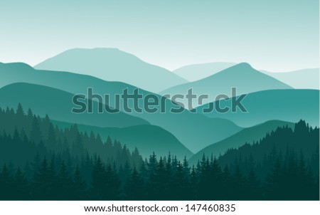 Vector Background With Mountains