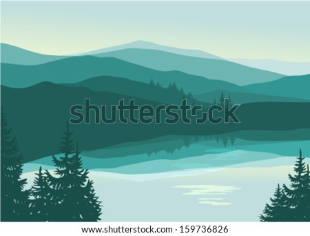 Beautiful mountain landscape with reflection in the lake