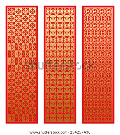 Gold pattern with royal elements in a gothic style. Ornament for a tiles and mosaics. Vector seamless background.