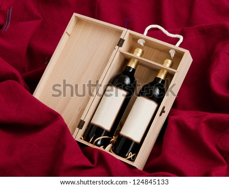 red wine and package