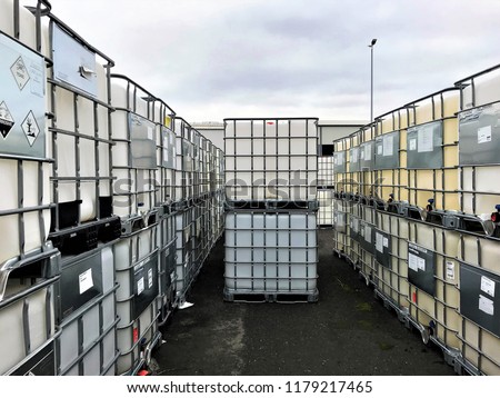 Chemcial IBC Container on a storage site